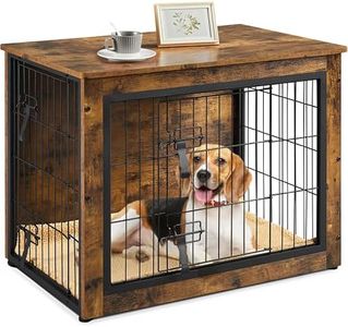 Yaheetech Jaula para Perros Casa para Mascotas con 2 Puerta Jaula Madera con Almahadilla Extraíble 80.5x55.5x64 cm Marrón
