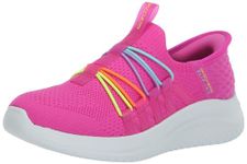 Skechers Girls Ultra Flex 3.0 - Bungee Fun, Hot Pink/Multi, 2 Little Kid