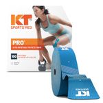 KT Tape, Pro Synthetic Kinesiology Athletic Tape, 150 Count, 10” Precut Strips, Laser Blue