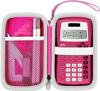 Case Compatible with Texas Instruments TI-30XIIS Scientific Calculator, Travel Office Calculators Storage Holder Bag with Extra Mesh Pocket for Pens, USB Cables and Accessories (Bag Only) - Red