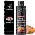 Organic - Grapefruit Fruity Edible Body Massage Oil - Refreshing, Calming & No Stain | Non-Sticky Aromatherapy Oil With Grapefruit & Lime Essential Oil