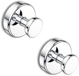 Bntuk Suction Cup Hooks for Shower, Removable Towel Hooks for Bathroom Window Glass Door Wall, Bath Robe Looafh Hook for Hanging - 2 Pack, Chrome