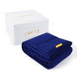 LØFTE Blue Adult Weighted Blanket for Adults - 100% Cotton Heavy Double Duvet for Stress Relief from Anxiety ADHD Insomnia Sleep Aid for Anxiety. Soft Finish for Double Beds - Weight 6.8kg