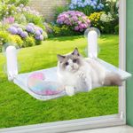 Cat Window Bed - Cat Window Hammock Perch Window Sill Seat with Pillow Strong Suction Cups Reversible Mat, Foldable Space Saving Stable Cat Hammock Window Perches for Indoor Cats, 52 * 30cm