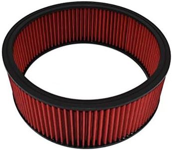 A-Team Performance - Air Filter Element Air Cleaner High Flow Replacement Washable and Reusable Round Cotton Fiber - Compatible with Buick Chevrolet GMC Ford Mopar Oldsmobile Pontiac (14X5)