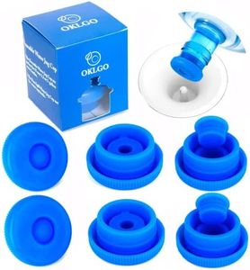 5 Gallon Water Jug Reusable Cap - Non-Spill 55mm Water Bottle Caps,Silicone Replacement Cap Lids Anti Splash 6 Pack