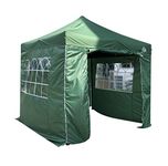 All Seasons Gazebos 2.5x2.5 Fully Waterproof Pop up Gazebo With 4 Zip up Sides and Accessories - Green