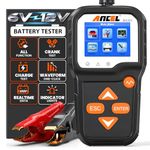 ANCEL BA301 Car Battery Tester 6V 12V, 100-2000 CCA Automotive Load Tester Alternator Tester, Digital Automotive Charge Analyzer and Charging System Test Tool for Car/Moto/Boat/SUV/Truck