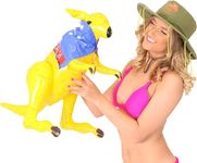 I LOVE FANCY DRESS LTD Inflatable Kangaroo - Pack of 1-28"/70cm Inflatable Yellow Kangaroo with Attached Australian Flag Cape - Blow Up Prop Aussie Flag Animal Kids Pool Party