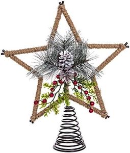 Christmas Tree Topper and Metal Star Christmas Treetop Decoration for Holiday Indoor Festive Party Home Ornaments