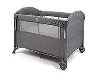 Babylo Deluxe Drop Side Co-Sleeper Bedside Travel Cot, Grey Mélange, Pack of 1