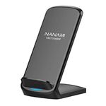 NANAMI Wireless Charger for Samsung and iPhone, 10W Fast Wireless Charging Stand for Galaxy S24/S23/S22/S21/S20/S10/S9/S8 Note 20, 7.5W for iPhone 15/14/13/12/11/SE 2/X/XS/XR/8/8P and Qi-Enabled Phone