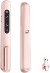 Rts USB Type-C 2 in 1 Last Pointer 2024-2025 Presentation Clicker for PPT PowerPoint Clicker, Hyperlink Volume Control Wireless Presenter, RF 2.4GHz USB Remote Control for Keynote/MAC/PC/Laptop Pink