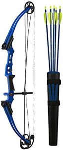 Genesis Mini, Youth Compound Bow and Arrow Set with Quiver, Draw Hand-Left, Blue