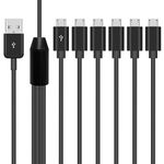 Poyiccot Micro USB Splitter Cable, 6 in 1 Micro USB Charger Cable, Micro USB Multi Charging Cable, USB 2.0 Type A Male to 6 Micro USB Male Splitter Adapter for Cell Phones and More, 1.5ft