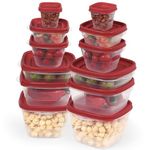 Rainberg 50 PCS Food Storage Set, Food Storage Containers, Cereal Storage Containers, Food Containers with Lids, Food Storage, Microwave and Freezer Safe, BPA Free. (Red)