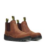 Thorogood Thoro-Flex 6” Slip On Composite Toe Work Boots for Men - Premium Leather with Slip-Resistant Outsole and Scuff-Free Translucent Bottom; EH Rated, Trail Crazyhorse, 8.5 Wide