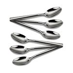 CAMRI Teaspoons Set of 6 - Stainless Steel Tea Spoons 6, Tea Spoon for Coffee & Dessert, 5.3 inches, Heavy Duty, Dishwasher Safe, Spoon Set for Home Kitchen & Restaurant (C37 - Pack of 6)