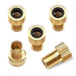 Presta valve adaptor 5 pack - Presta to Schrader Bike Pump Valve Adaptor Converter | Rubber inner ring | Inflate bike tyre with standard pump or air compressor | Quality Brass