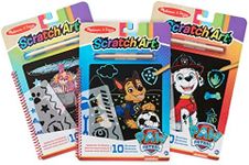 Melissa & Doug PAW Patrol Scratch Art 3-Pack – Chase, Skye, Marshall Color Reveal Travel Activity Pads | PAW Patrol Color Reveal Reverse Scratch Pads Travel Activity