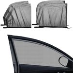 Car Side Window Shade, 4pcs Stretchy Mesh Window Screen Sun Shade Mosquito Net Cover Reduce Heat Privacy Shade for Car Camping Trip, L