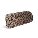 Wolf Essentials Cozy-Soft Microfleece Travel Blanket, 50x60 Inch, Lightweight, Compact, Perfect for Airplane and Car, Leopard