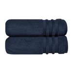 Trident Nectarsoft Towels for Bath, 100% Cotton towels, Zero Twist Yarn, 2 Large Size Bath towel set, towels for bath large size, Luxurious Soft, Extra Absorbent, 625 GSM, Navy