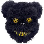 Halloween Black Bear Mask, Bloody Black Bear Mask Cosplay, Furry Mask With Ears, Creepy Masks (Black)