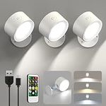 LED Wall Sconces 3 Pcs with Remote,