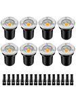 ZUCKEO Low Voltage Landscape Lights LED Well Lights 3W 12V-24V in Ground Lights IP67 Waterproof Low Voltage Landscape Lighting Floor Driveway Deck Step Garden Lights Outdoor (8 Pack Warm White)