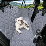 Dog Hammock for Car | Mesh Window & Safety Belt | 100% Waterproof Back Seat Pet Cover for Dogs Safe Travel with Side Door Protectors | Non-Slip, Scratchproof Rear Seat Cover for Cars, SUVs, Trucks