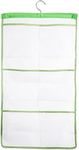 (Green-single Hook) - ALYER 6 Storage Pockets Hanging Mesh Shower Caddy,Space Saving Bathroom Accessories and Quick Dry Bath Organiser, Green-Single Hook