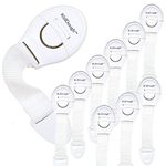 KidDough Furniture Safety Locks for Kids - Pack of 10 White Locks, Child Safety Locks for Drawers, Cabinets, Fridge, Cupboard Lock, Baby Proofing Product, Strong and Adhesive Safety Locks