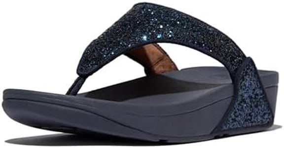Fitflop Women's Lulu Glitter Flip Flops, Toe-Post Sandals, Comfortable with Natural Arch Support - Midnight Navy - 6 UK