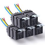 Zhushan 5 Pack 40/30 A 12VDC Waterproof Relay Harness, 5-PIN SPDT Automotive Relays KitHeavy Duty 12 AWG Copper Wires