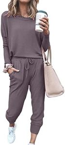 PRETTYGARDEN Women's Fall 2 Piece Lounge Outfit Long Sleeve Crewneck Pullover Tops High Waisted Pants Set Tracksuit (Grey,X-Large)