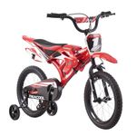 BSTSEL 16" Boys&Girls Kids Bicycle Moto Bike With Removable Stabilisers Wheels For Ages 3-9 Years Old Children Bike Gift (16inch, Red)