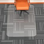 WASJOYE Carpet Protector Chair Mat, 90x140 cm Non-slip Office Chair Mat Floor Protector Cover PVC Rug Mat, 2.2mm Thick Rectangular Carpet Floors Mat Heavy Duty for Home Computer Desk Rolling Chair