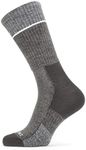 SEALSKINZ Unisex Solo Quickdry Mid Length Socks, Black/Grey, L UK