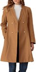 GRACE KARIN 2024 Fashion Women's Winter Coat Lapel Double Breasted Solid Loose Casual Peacoat Outwear