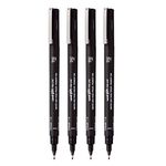 uni-Ball PIN CS2-200 2.0 mm Fine Line Drawing Pen | Ideal for Technical Drawing, Mandala, Calligraphy, Sketching, Doodle Drawing & DIY Crafts | Black, Pack of 4