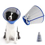 HanryDong 2023 Dog Breathable Mesh Elizabethan Collar, Extra Soft Cone Alternative After Surgery, Blue Pet Comfy Quicker Healing Pet Recovery Adjustable E-Collar, Anti-Bite/Lick Dog, Cat