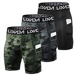 Lixada Men's Sports Undershorts 3 Pack Men Shorts Active Workout Underwear with Pocket