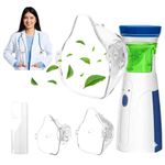 Nebulizer, Portable Mesh Nebulizer, Silent and Compact Wireless Vaporizer for Adults and Kids with Respiratory Masks & USB cabel, Steam Mesh Inhalators for Cold, Cough, Asthma, Sinusitis Relief (RXUN25)
