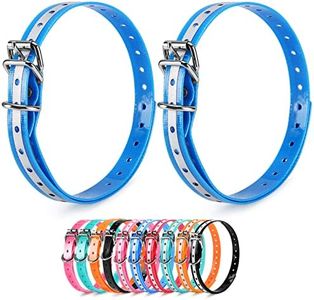 LuckinPET Replacement Collar Strap, Compatible with Petsafe,PATPET,Sportdog,Garmin,Dogtra,etc Most Training Collar/Fence Reciever, 3/4',Reflective,Adjustable,Metal Buckled,Waterproof (Blue Pack2)