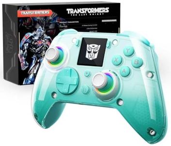 Transformers Officially Licensed Wireless Gaming Controller with Interactive Screen, 1000Hz Polling Rate, Hall Joysticks & Triggers, 4 Programmable Buttons, Compatible with PC, Switch1, PS4, iOS, Android, Green