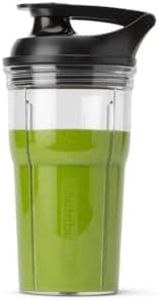 NutriBullet 590ml Travel Cup with Premium Flip Top Lid, accessory, cup and flip top lid, fits 2nd gen Pro, Select, Blender combo (ANBC20TCDB)