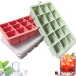 3 Pack Large Silicone Ice Cube Trays with Lids, 45 Cubes Ice Trays, BPA Free & Reusable, Perfect for Whiskey, Cocktails, Drinks & Baby Food, Dishwasher Safe