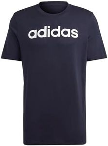 adidas Essentials Single Jersey Linear Embroidered Logo T-shirt Camiseta, Legend Ink/White, XL Hombre