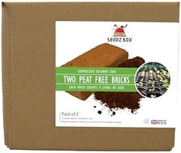 Coco Coir Compost Blocks Bricks 1.3kg 18 Litres - Pack of 2 - Peat-Free - Improves Soil Quality For Seeds & Cuttings - Mushrooms Hydroponics - Reptile Turtle Terrariums Worm Bedding - Seedzbox